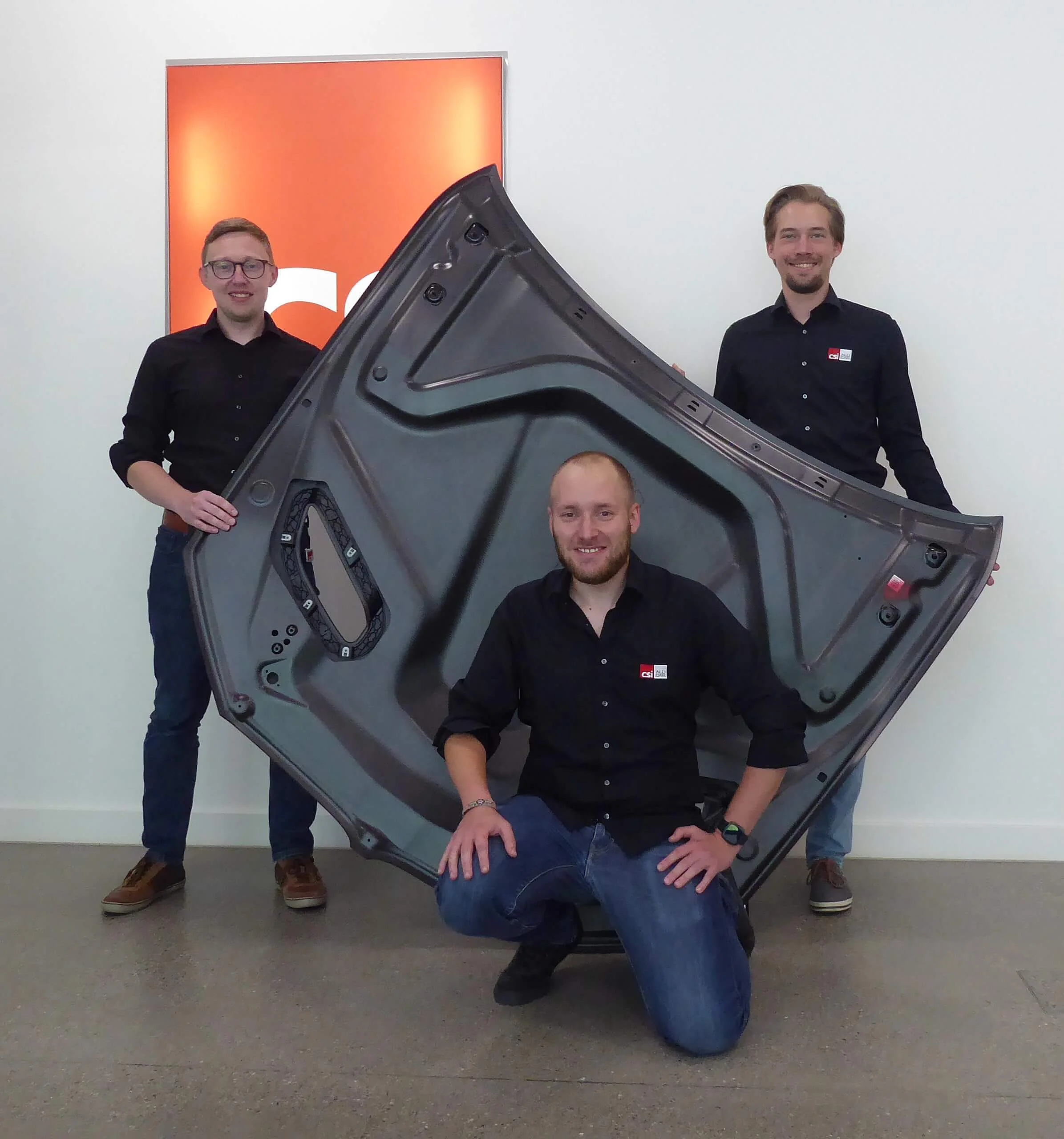 Das csi-Team für den BMW M5CS: Tobias Zollner,  Andreas Gollwitzer und Dominik Schwarz (v.l.n.r.)